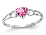 1/2 Carat (ctw) Pink Tourmaline Heart Ring in 10K White Gold